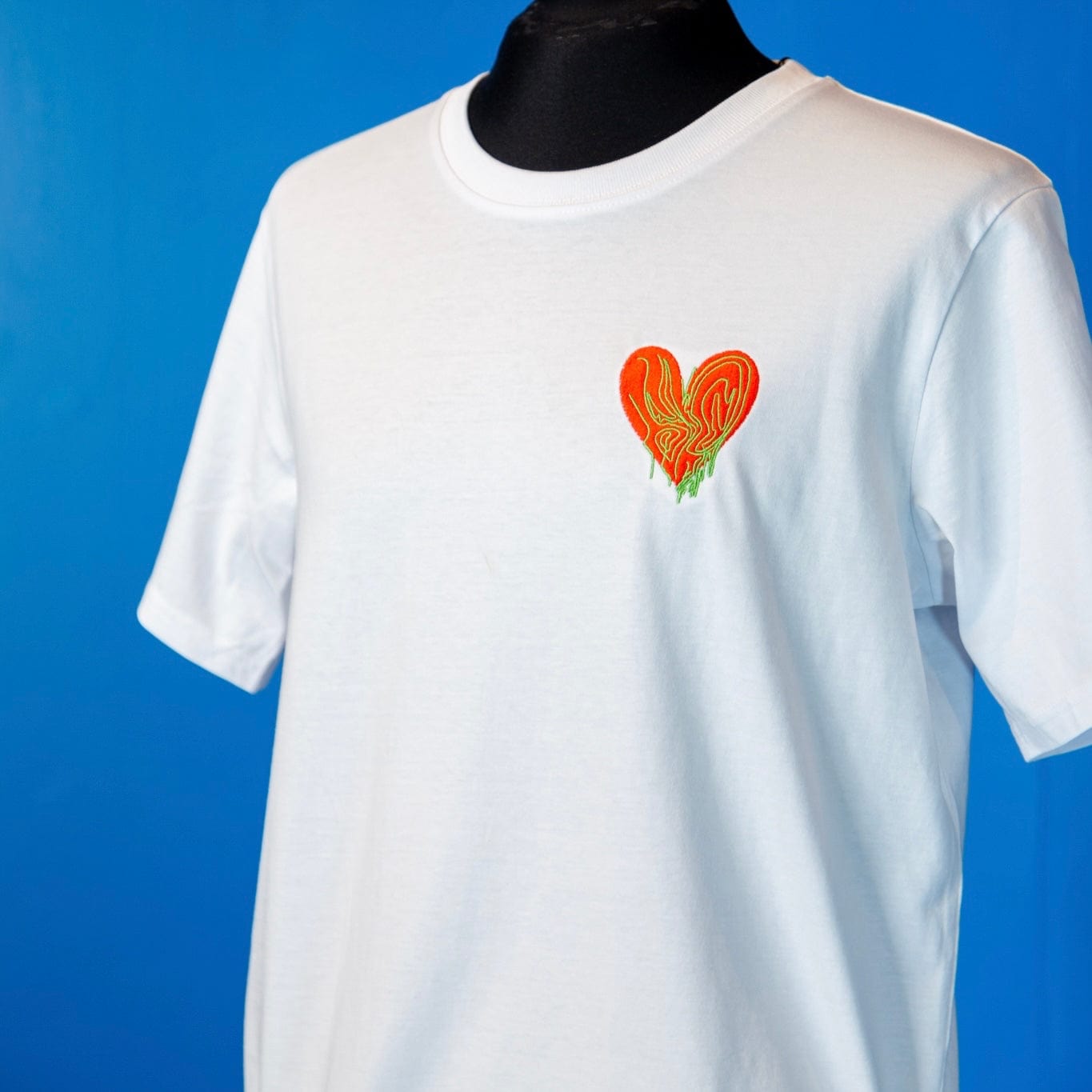 Nicole Chui x Migration Museum Embroidered Heart Organic T-shirt - White - Migration Museum Shop