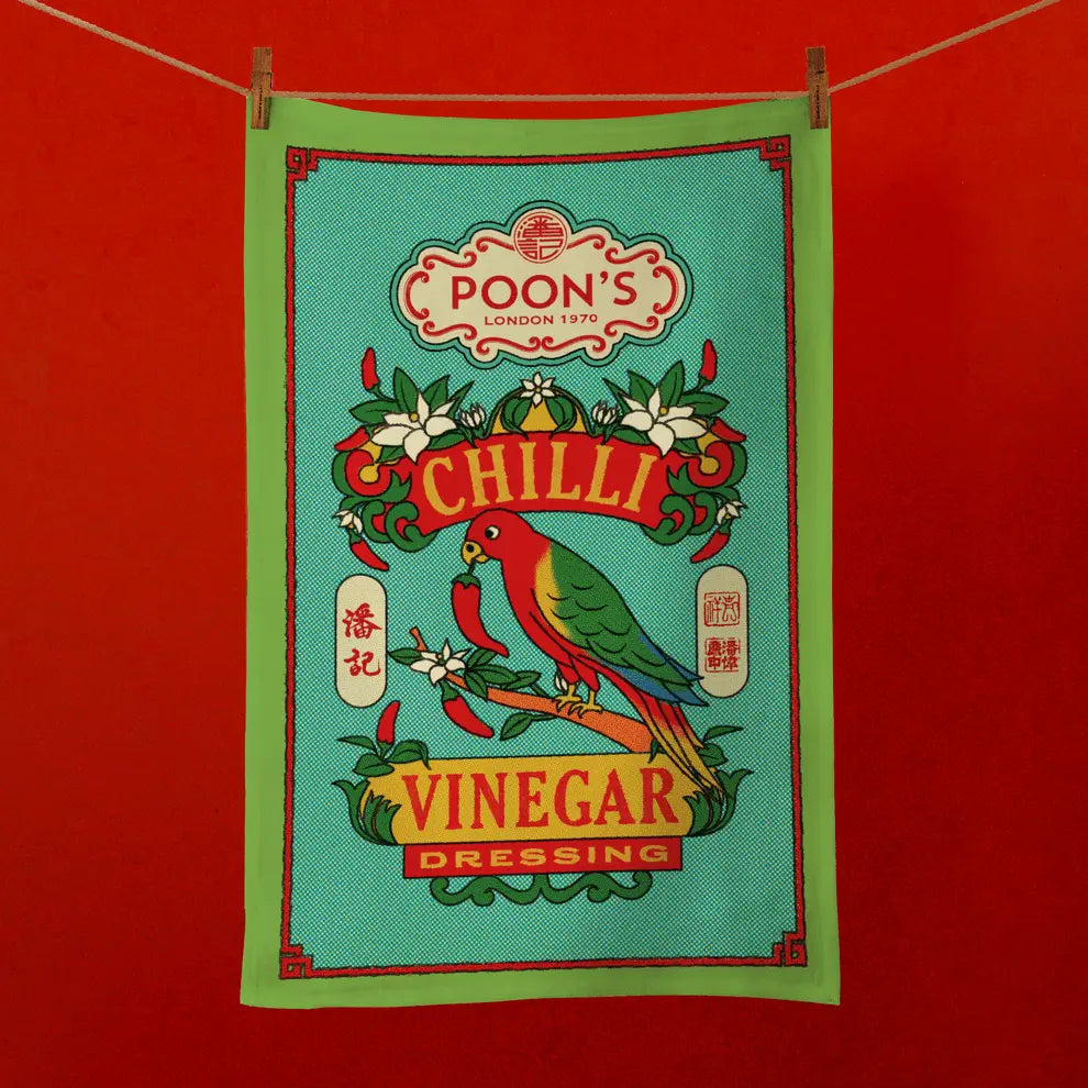 Poon's London Chilli Vinegar Tea Towel - Migration Museum Shop