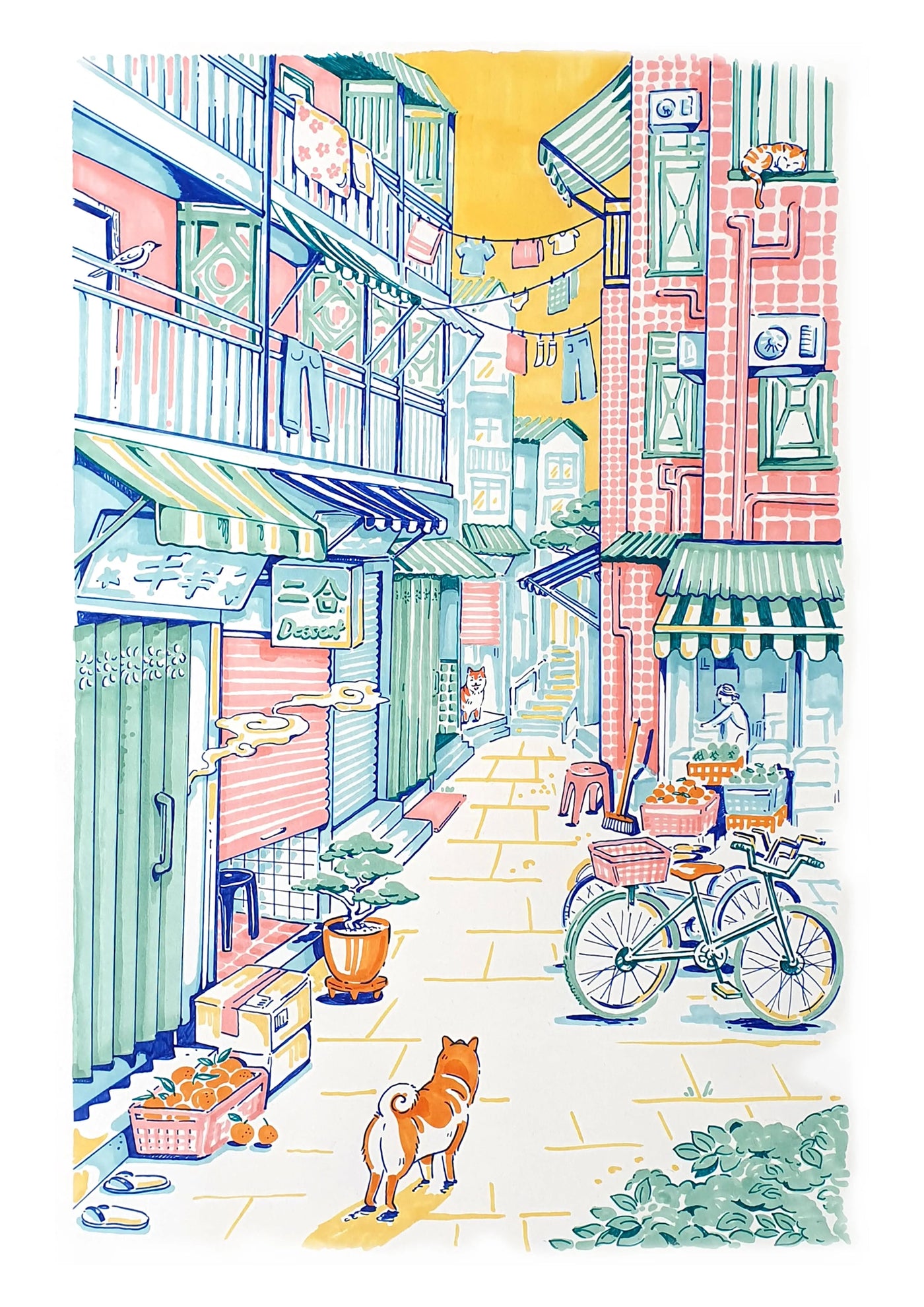 Street at Dawn Print by Georgina Leung - Migration Museum Shop