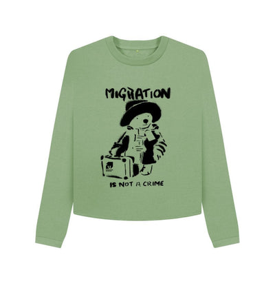 Sage Migration is Not a Crime Organic Cotton Boxy Jumper