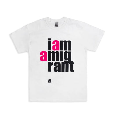 T-shirt: I Am a Migrant (white) - Migration Museum Shop
