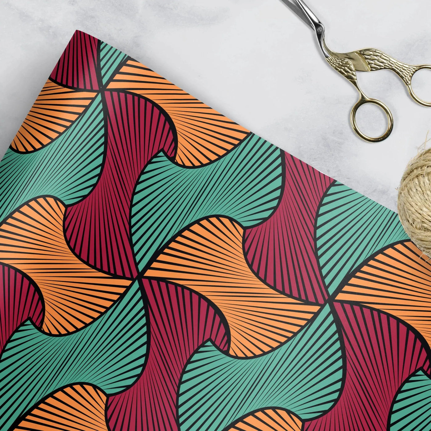 Afrotouch Design Afroswirl Gift Wrap - Migration Museum Shop