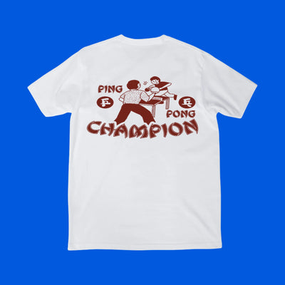 The Steam Room - T-Shirt: Ping Pong Club Tee - Migration Museum Shop