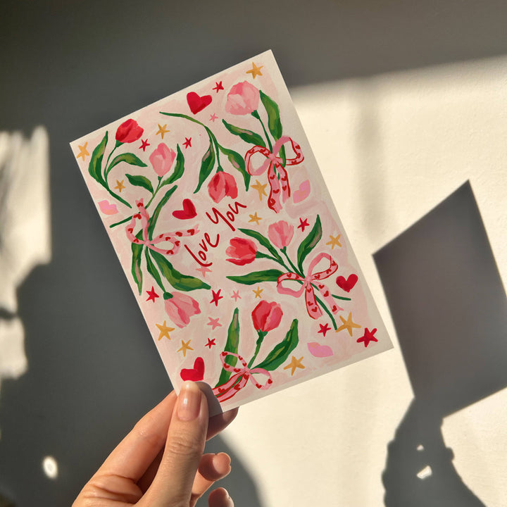 Tulips - A6 card w/ red envelope 