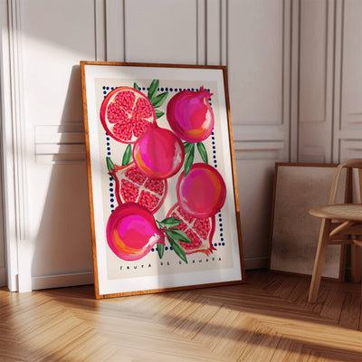 Pomegranate Illustration. Kitchen art print: A4