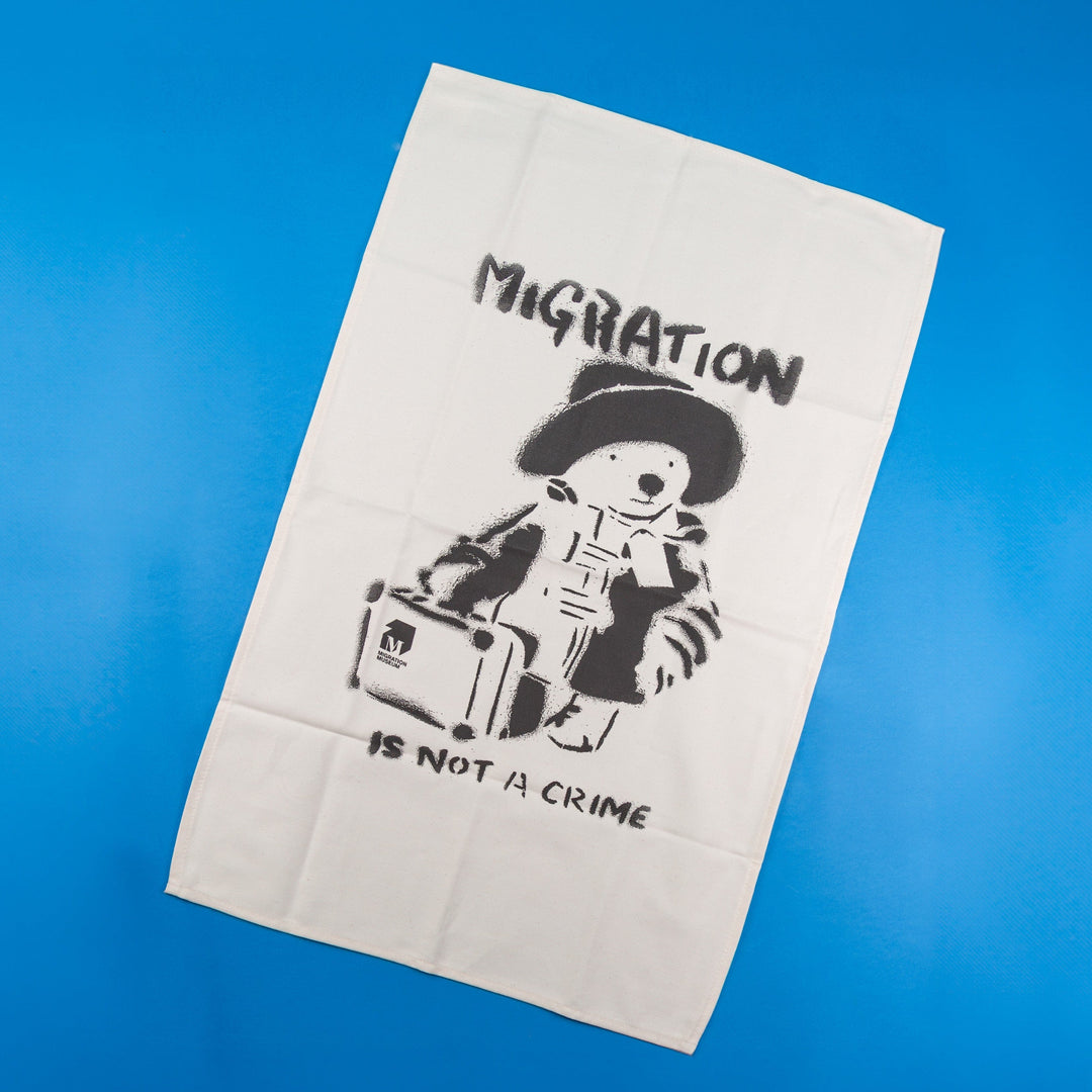 Migration Is Not a Crime Tea Towel