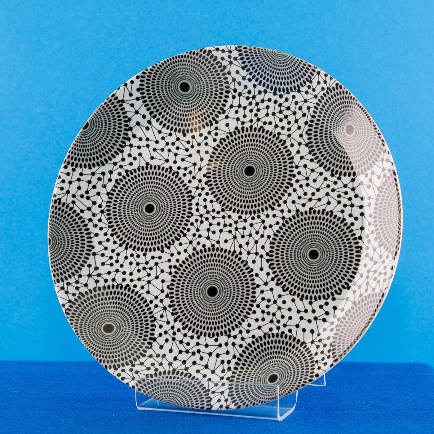 Shaven Raven Ankara Monochrome African Print Melamine Plate