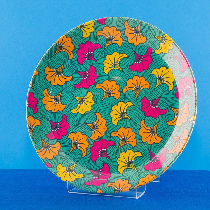 Shaven Raven Ankara Tropicale African Print Melamine Plate