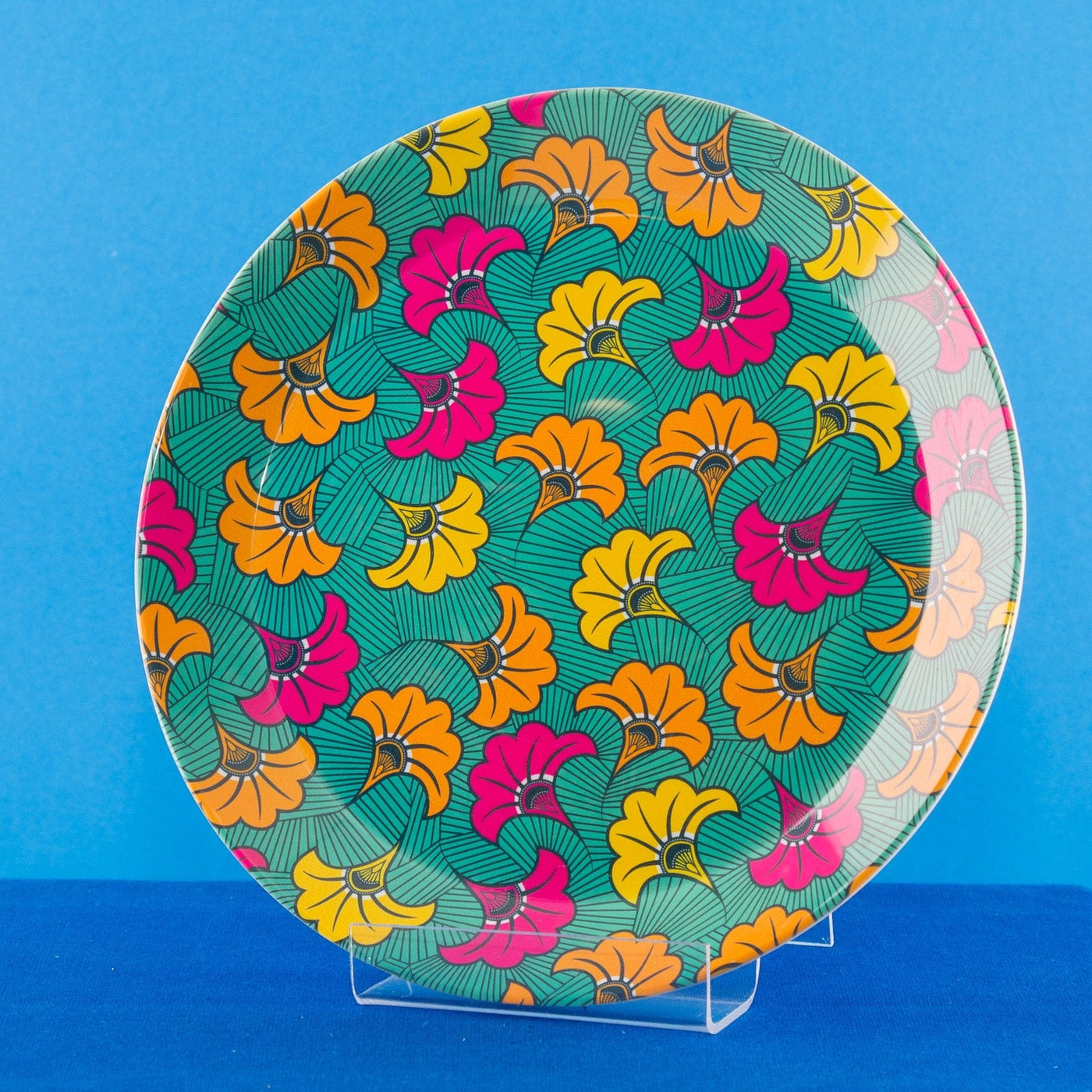 Shaven Raven Ankara Tropicale African Print Melamine Plate