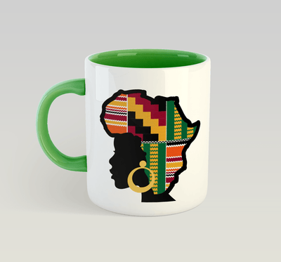 African Queen Mug (Kente): Red