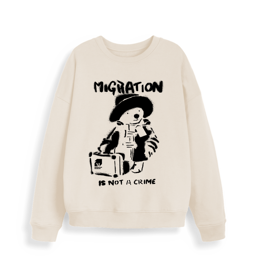 Natural Raw Migration is Not a Crime Women's Oversized Organic Sweatshirt