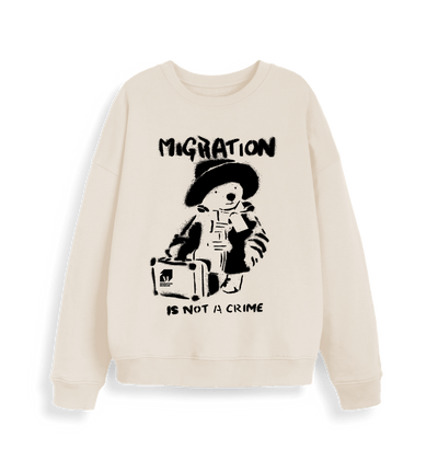 Natural Raw Migration is Not a Crime Women's Oversized Organic Sweatshirt