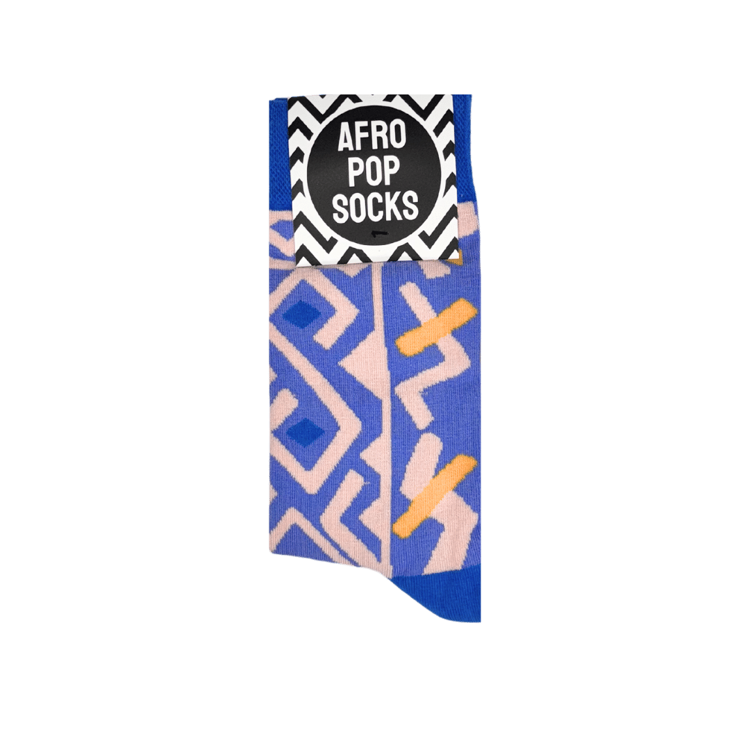 Afropop Kasai Purple Socks: Medium