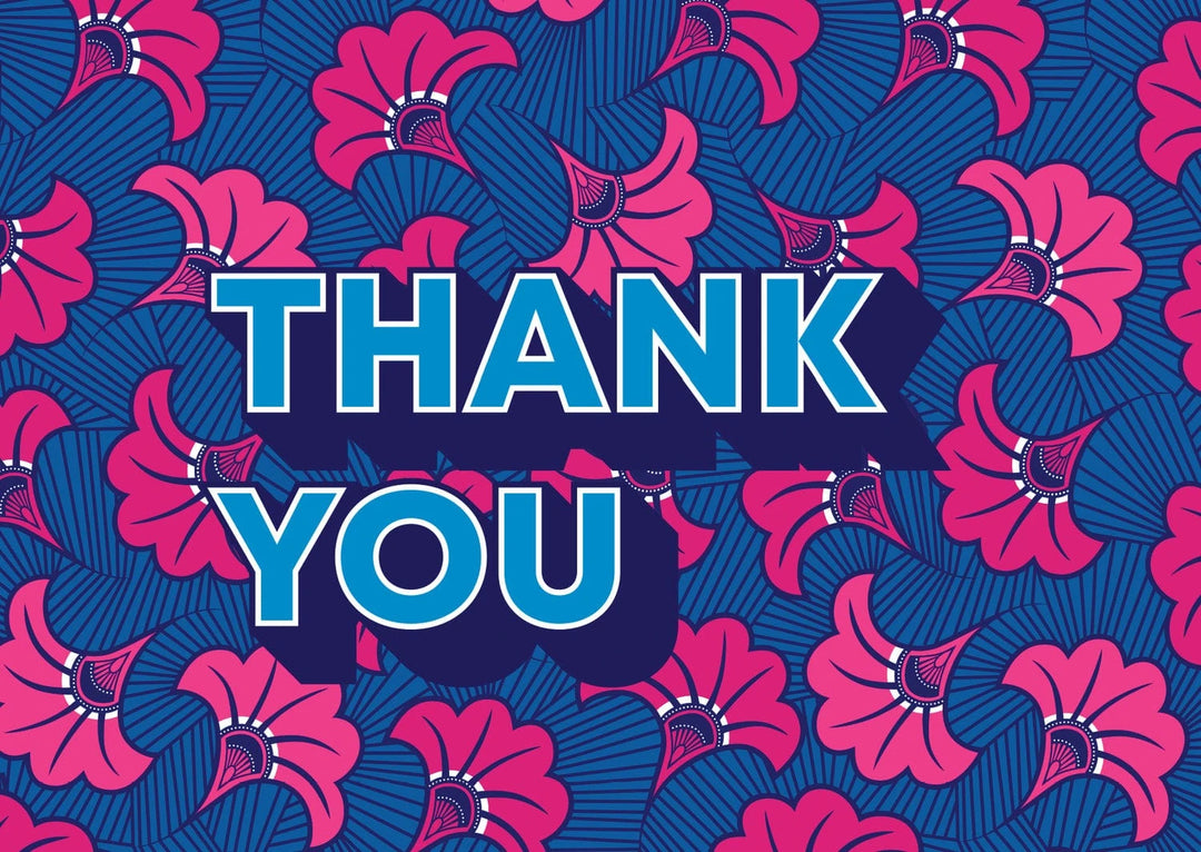 Shaven Raven Thank You African Print Greeting Card