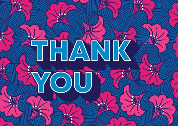 Shaven Raven Thank You African Print Greeting Card