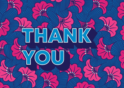 Shaven Raven Thank You African Print Greeting Card