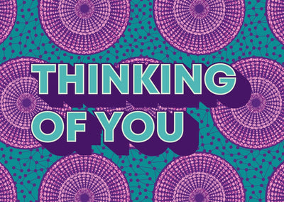 Shaven Raven Thinking of You African Print Greeting Card