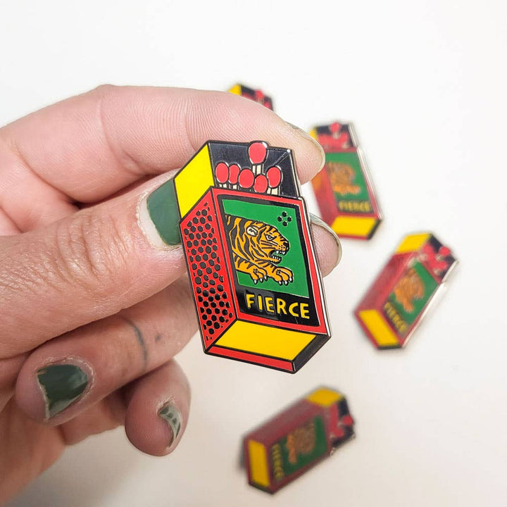 Fierce Tiger Matchbox Enamel Pin