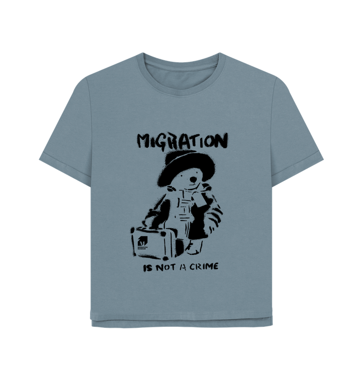 Stone Blue Printed T-shirt Front