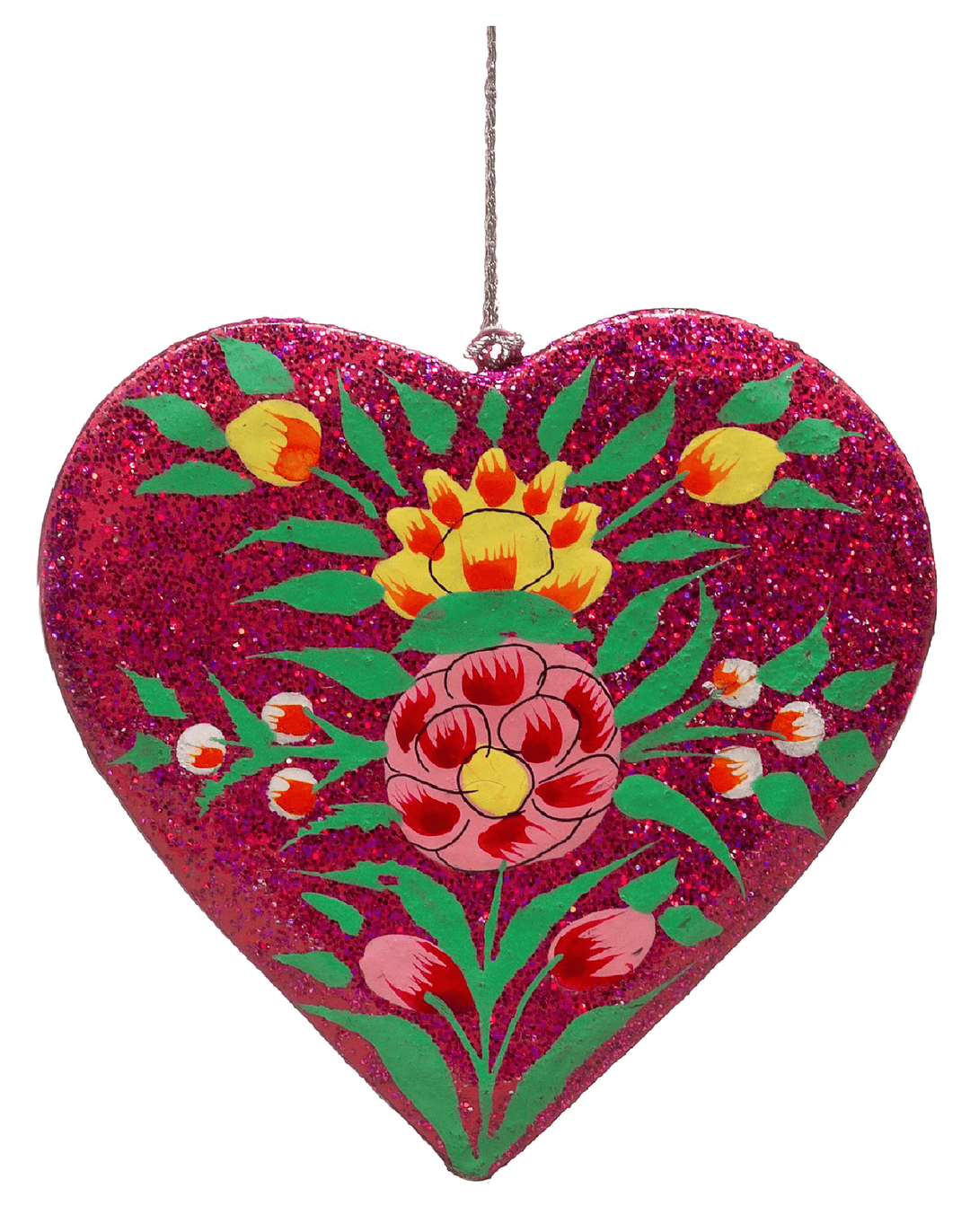 Valentine Collection Flat Heart Ornament: Orange