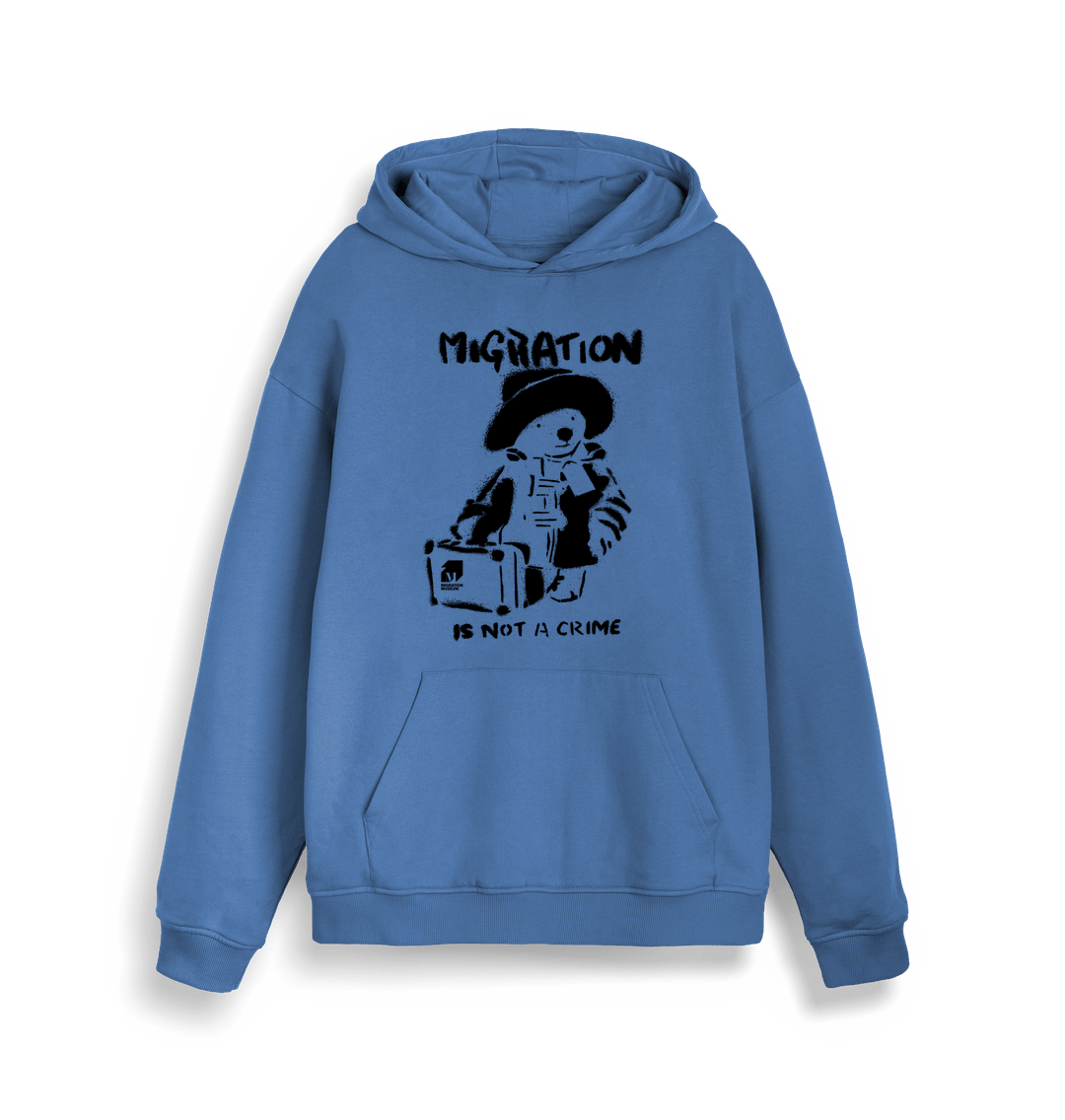 Bright Blue Migration is Not a Crime Organic Hoodie - New