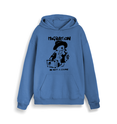 Bright Blue Migration is Not a Crime Organic Hoodie - New