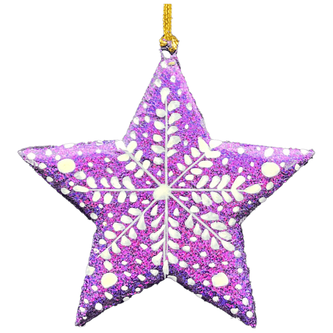 Hanging 2D Star, Papier-mache - Frozen 3": Gold