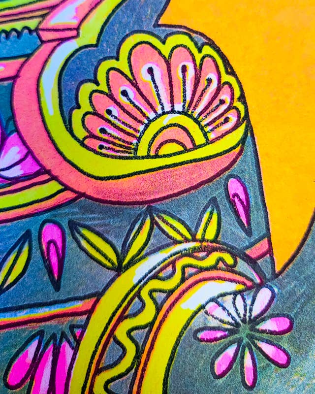 It's Always Chai Time A3 Risograph Print