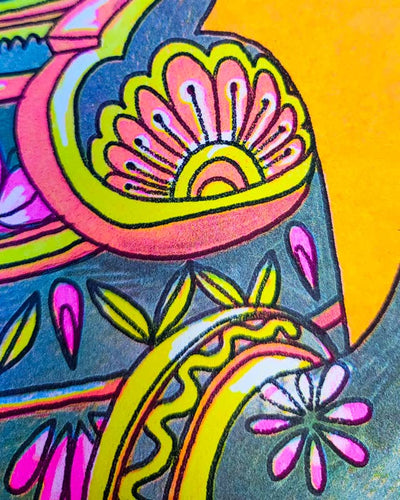 It's Always Chai Time A3 Risograph Print