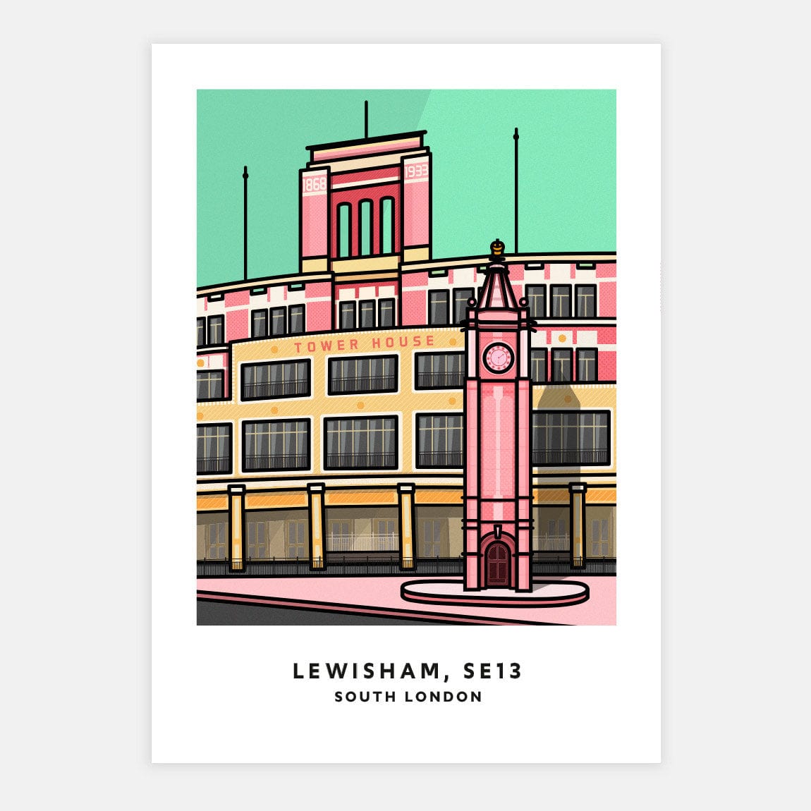 Chin Chin - Lewisham SE13 Tea Towel 100% cotton