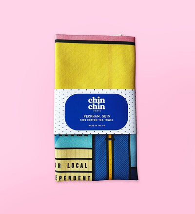 Chin Chin - Peckham SE15 Tea Towel 100% cotton - Migration Museum Shop