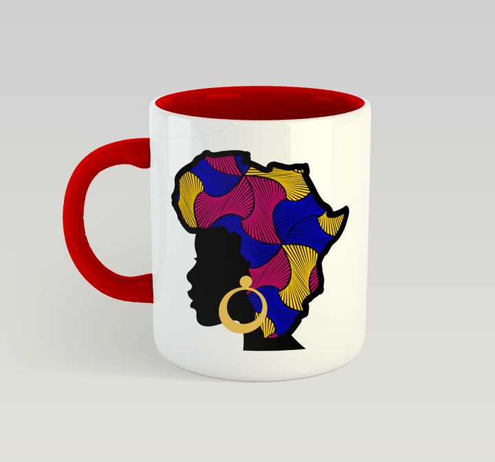 African Queen Mug (Swirls): Blue