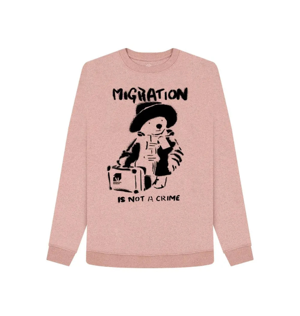 Migration is Not a Crime Women's Remill® Organic Cotton Sweater - Migration Museum Shop