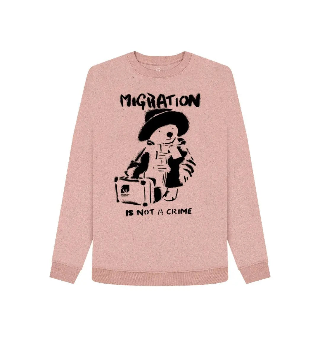 Migration is Not a Crime Women's Remill® Organic Cotton Sweater - Migration Museum Shop