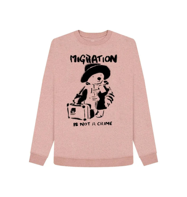 Migration is Not a Crime Women's Remill® Organic Cotton Sweater - Migration Museum Shop