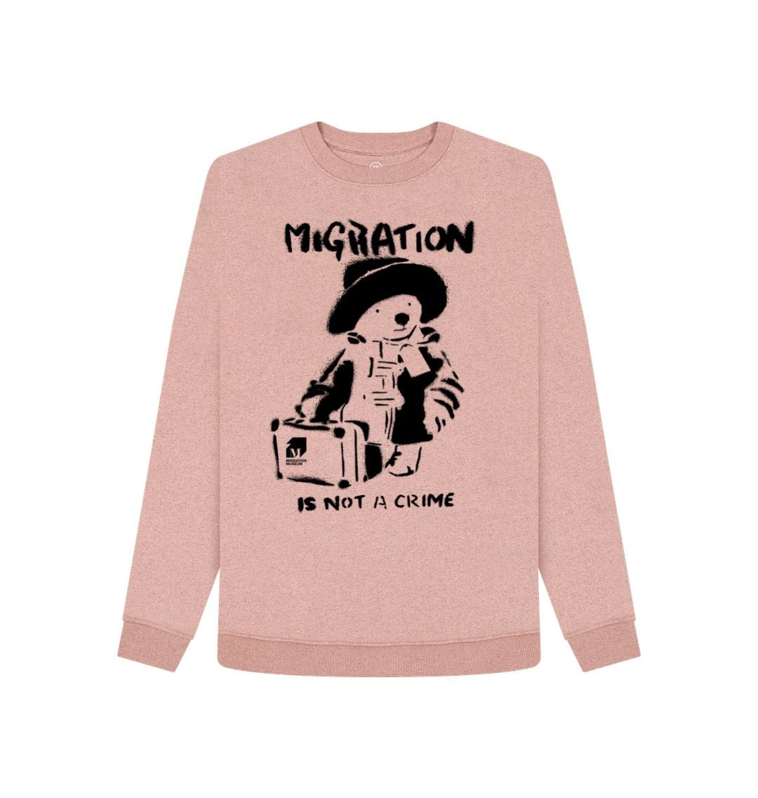 Sunset Pink Migration is Not a Crime Women's Remill\u00ae Organic Cotton Sweater