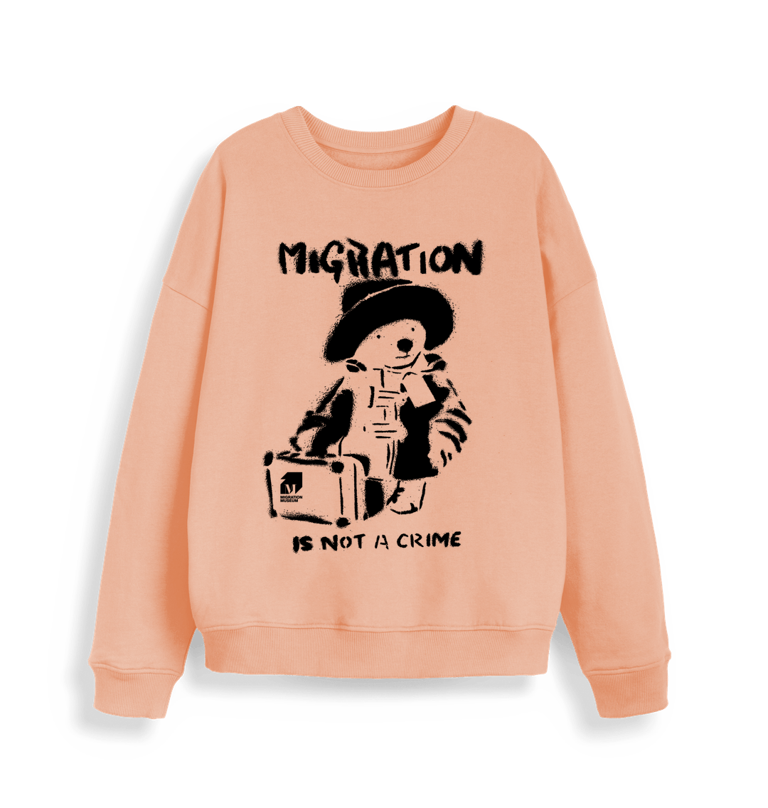 Fraiche Peche Migration is Not a Crime Women's Oversized Organic Sweatshirt