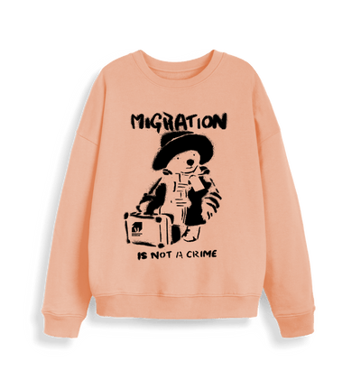 Fraiche Peche Migration is Not a Crime Women's Oversized Organic Sweatshirt