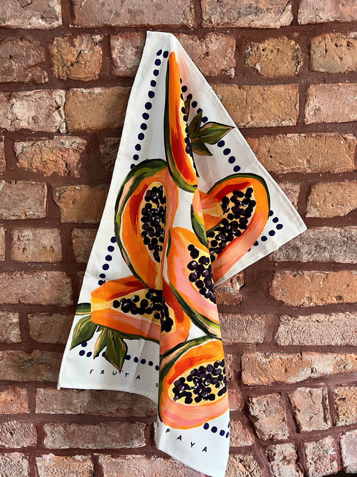 Luxury Tea Towel Papay Print, 100%  Cotton Dish Towel