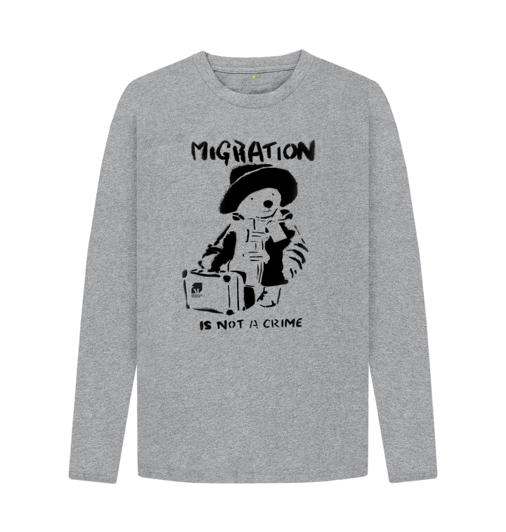 Athletic Grey Printed Long Sleeve T Shirt Front