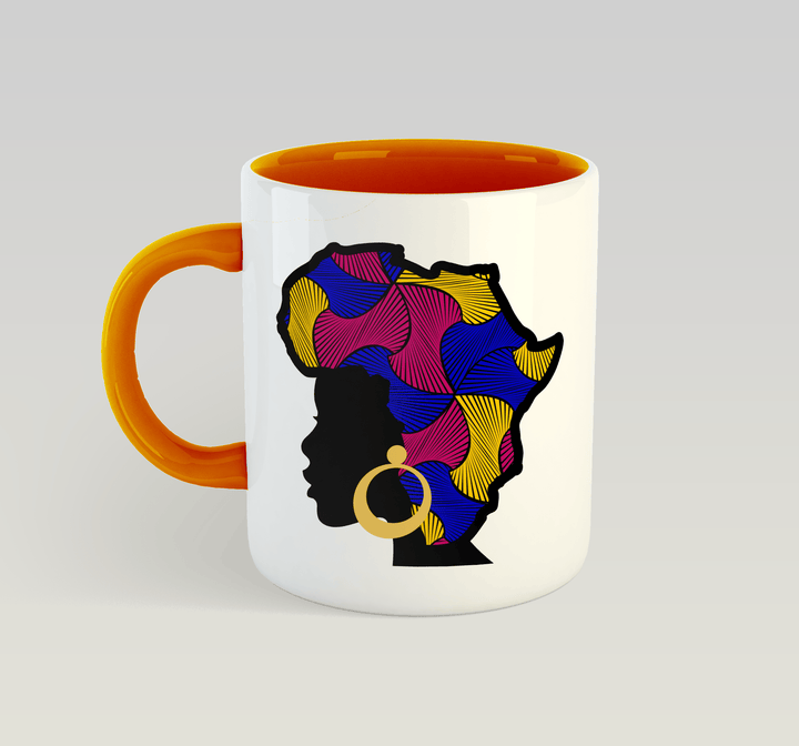 African Queen Mug (Swirls): Blue