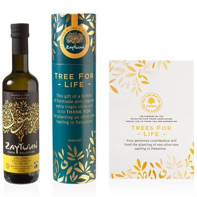 Zaytoun Tree Donation and Olive Oil Gift Set Zaytoun