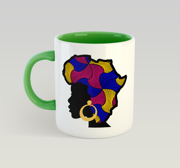 African Queen Mug (Swirls): Blue