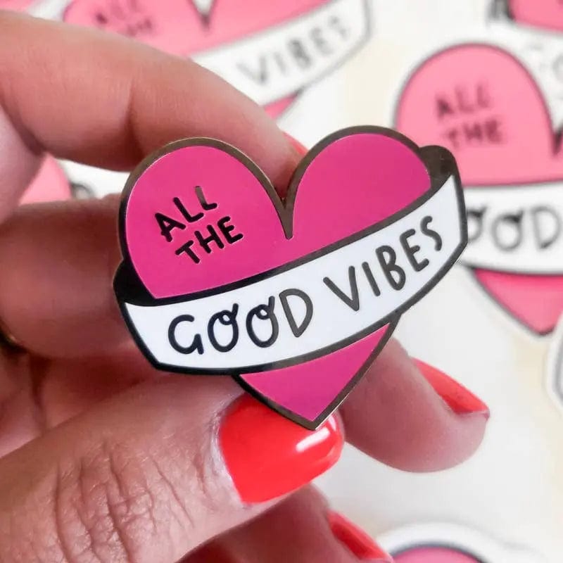 All The Good Vibes Enamel Pin The Playful Indian