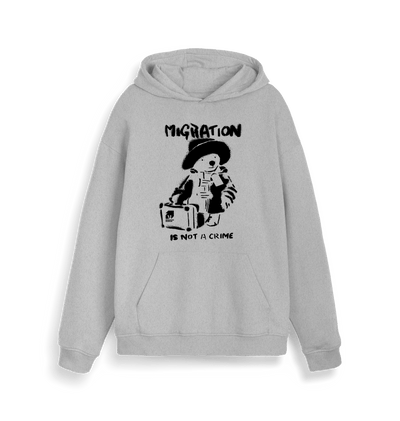 Heather Grey Migration is Not a Crime Organic Hoodie - New