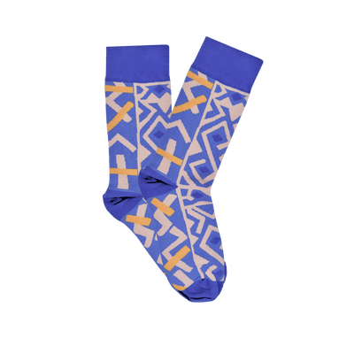 Afropop Kasai Purple Socks: Medium