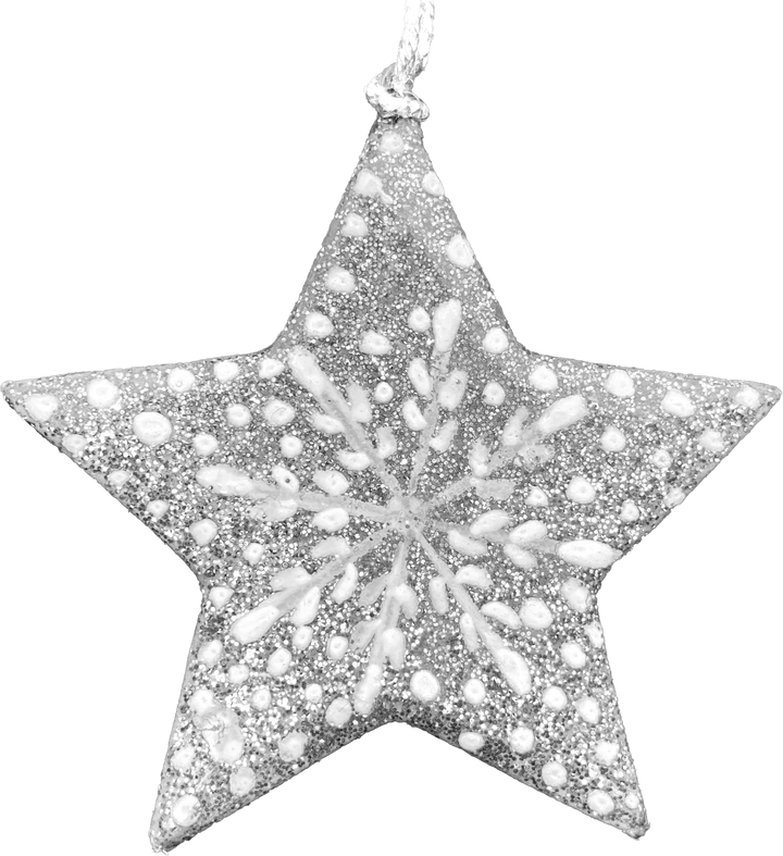 Hanging 2D Star, Papier-mache - Frozen 3": Turquoise
