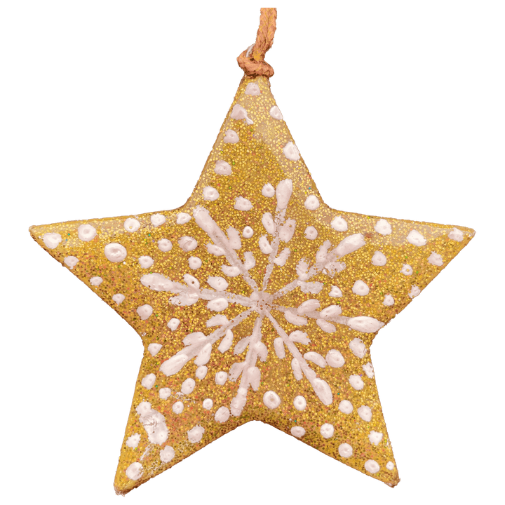 Hanging 2D Star, Papier-mache - Frozen 3": Gold