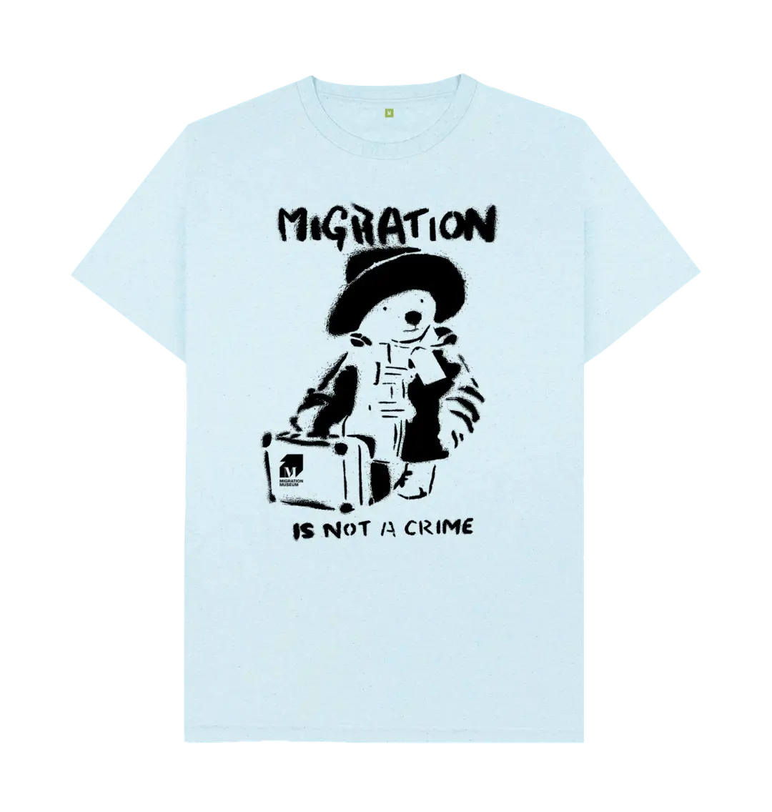 Light Blue Migration is not a Crime Unisex Remill\u00ae  Organic T-shirt