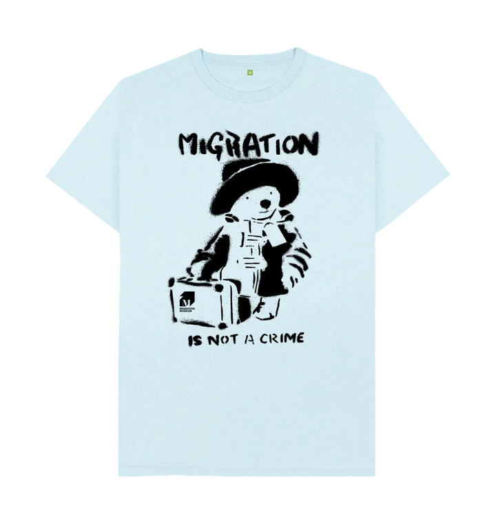 Light Blue Migration is not a Crime Unisex Remill\u00ae  Organic T-shirt